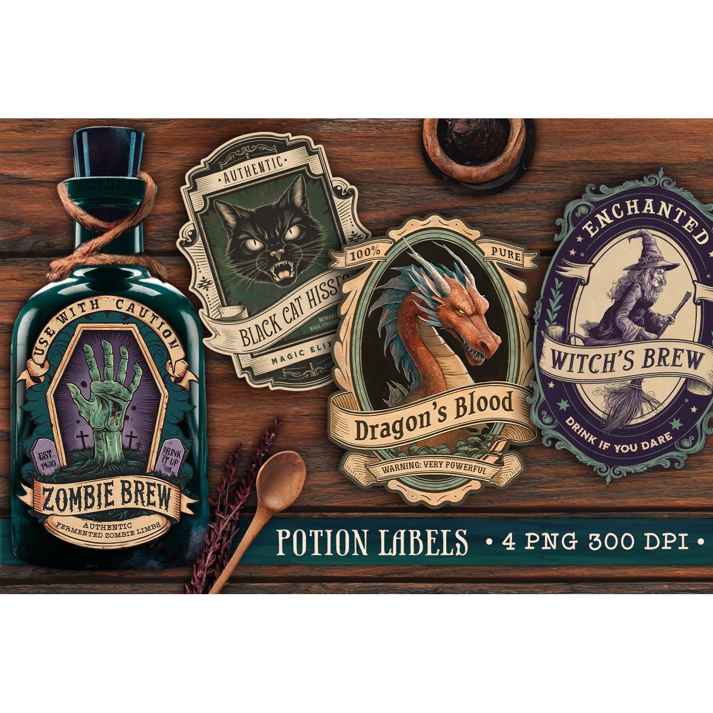 Potion labels, Halloween Labels Stickers, Witch Apothecary (4)