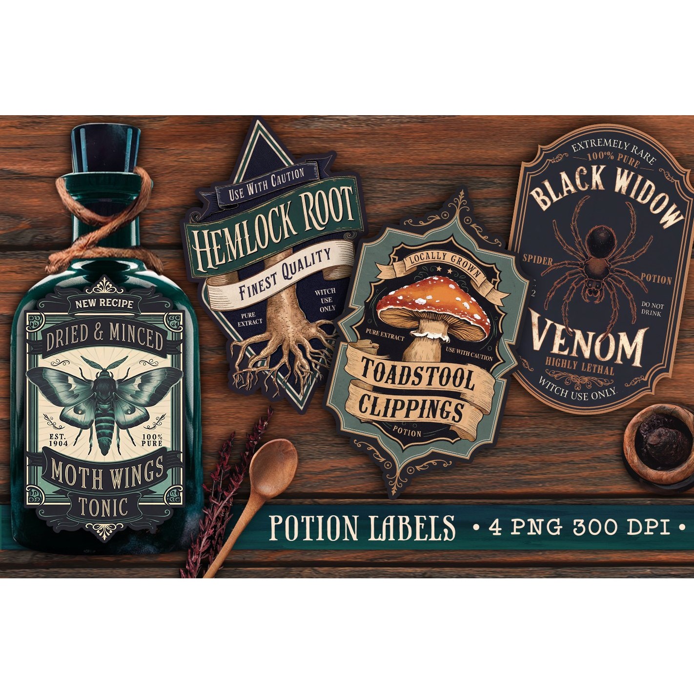 Potion labels, Halloween Labels Stickers, Witch Apothecary (5)