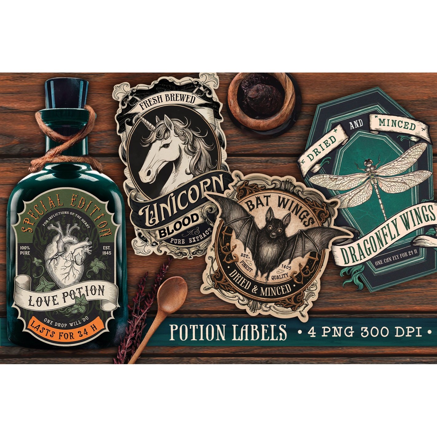 Potion labels, Halloween Labels Stickers, Witch Apothecary (8)