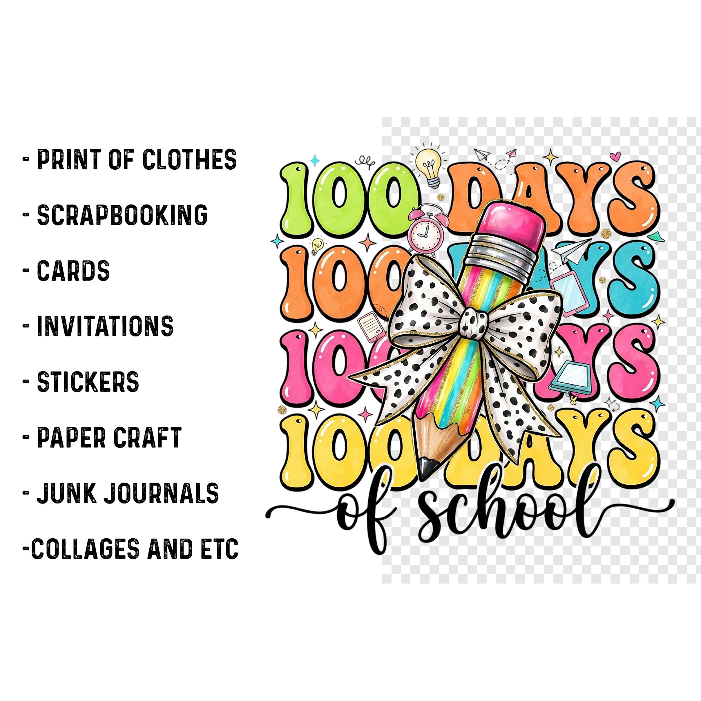 Preppy 100 Days of School PNG (5)