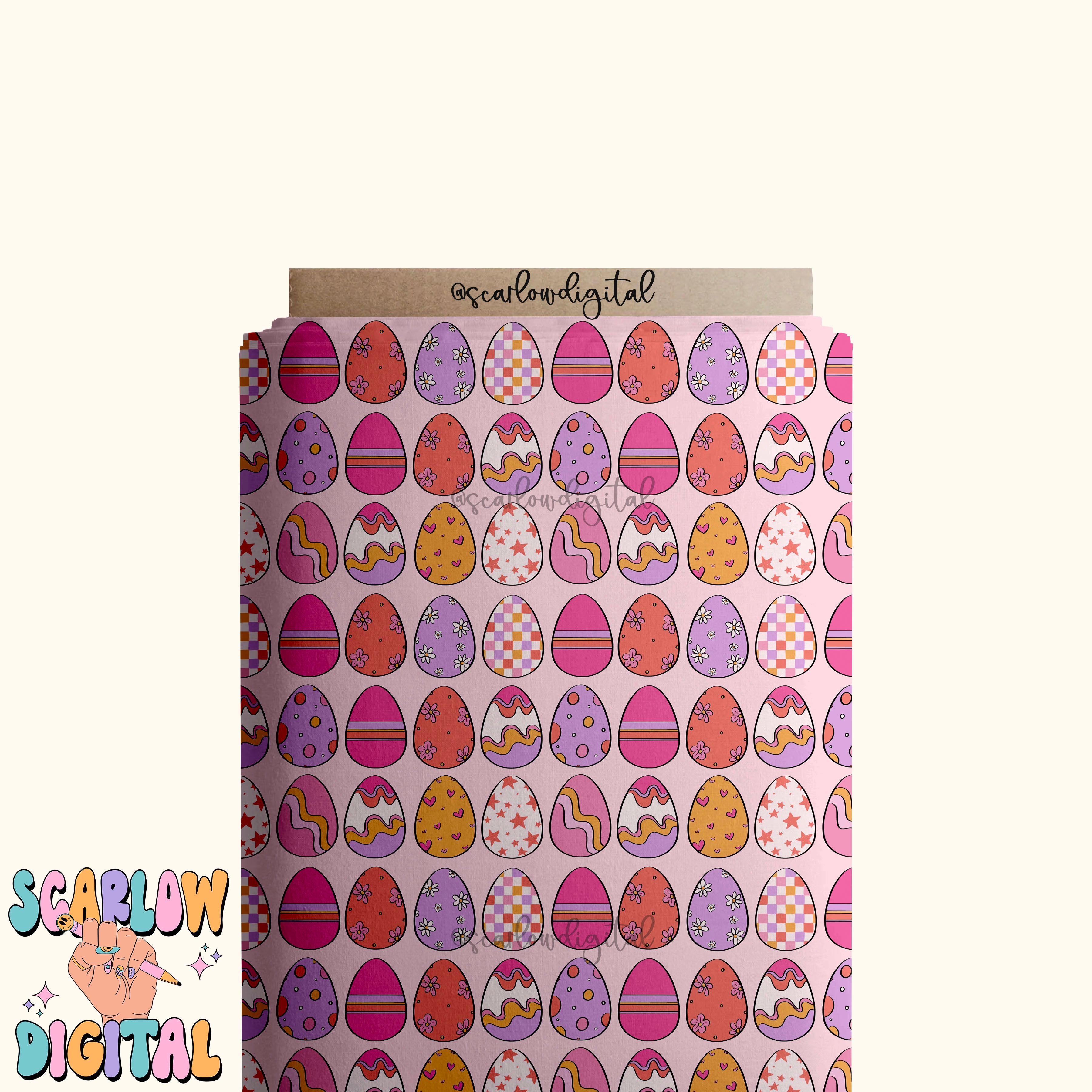 Preppy Eggs Seamless Pattern-Easter Sublimation Digital Design Download-girly seamless pattern, spring seamless file, easter seamless design 4