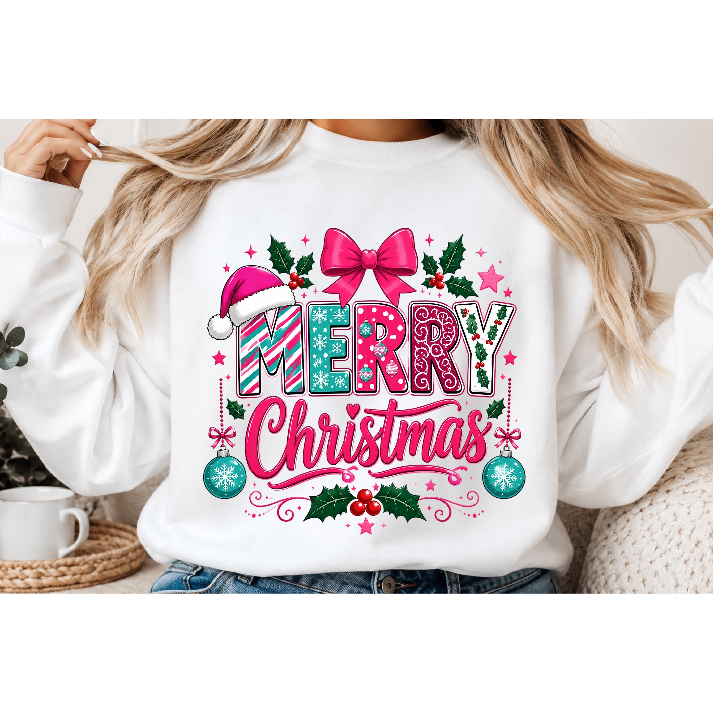 Preppy Merry Christmas PNG, Coquette Christmas png 2