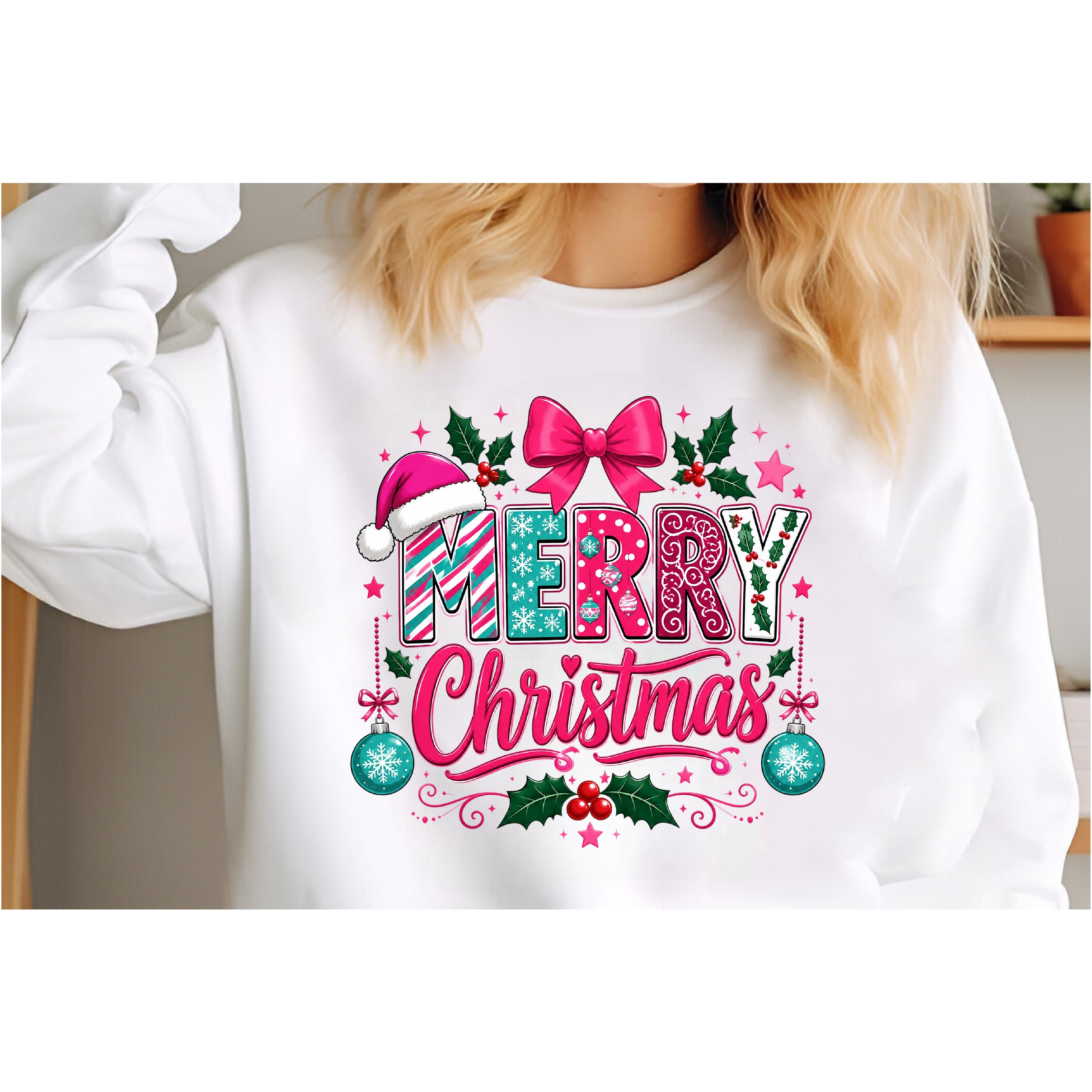 Preppy Merry Christmas PNG, Coquette Christmas png 3