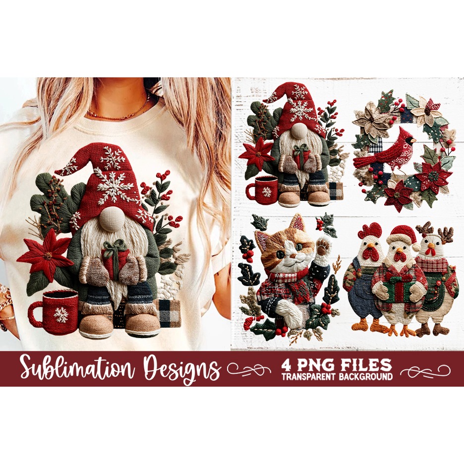 Preppy Rustic Christmas Patchwork Sublimation Designs (13) 3