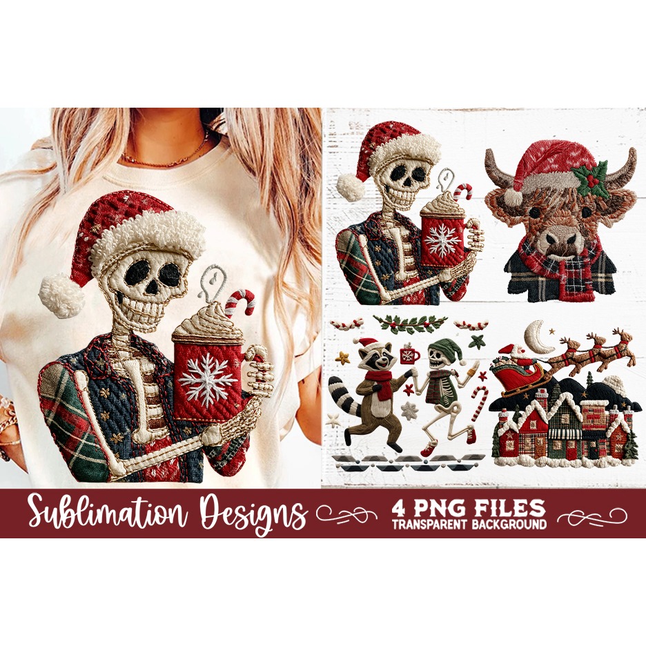 Preppy Rustic Christmas Patchwork Sublimation Designs (14) 3