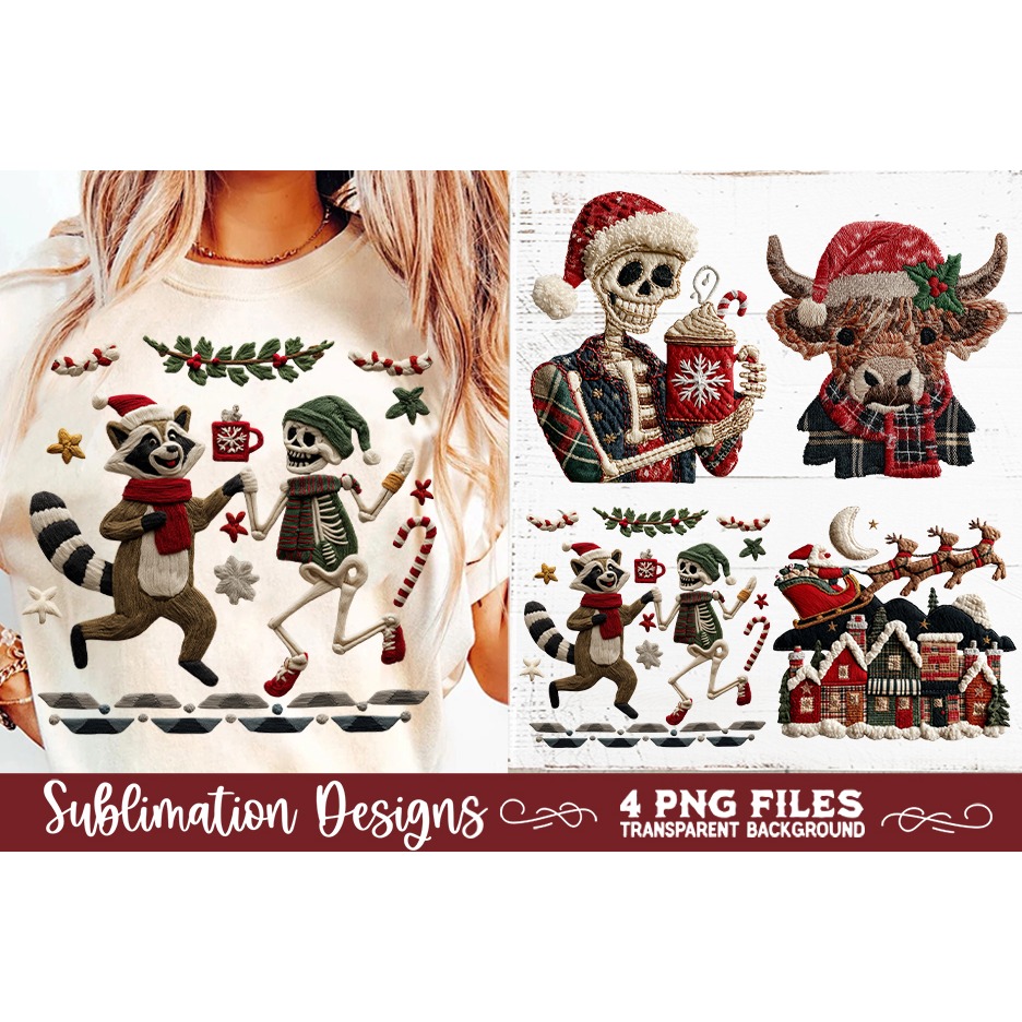 Preppy Rustic Christmas Patchwork Sublimation Designs (14) 4