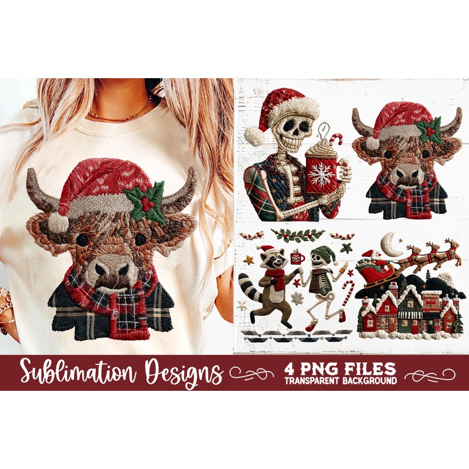 Preppy Rustic Christmas Patchwork Sublimation Designs (14) 6