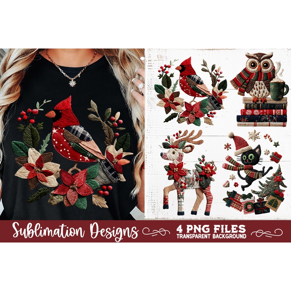 Preppy Rustic Christmas Patchwork Sublimation Designs (16) 5
