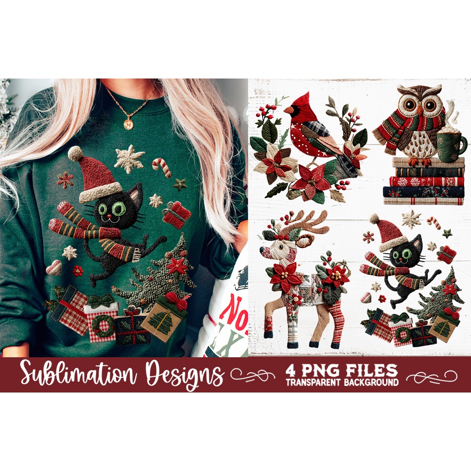 Preppy Rustic Christmas Patchwork Sublimation Designs (16) 7