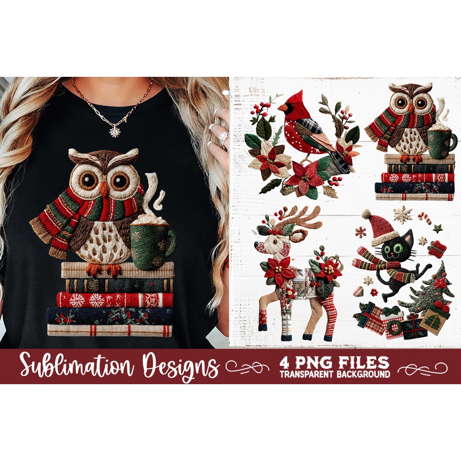 Preppy Rustic Christmas Patchwork Sublimation Designs (16) 8
