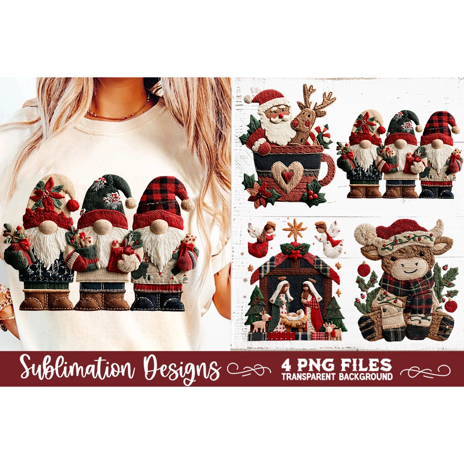 Preppy Rustic Christmas Patchwork Sublimation Designs (17) 6