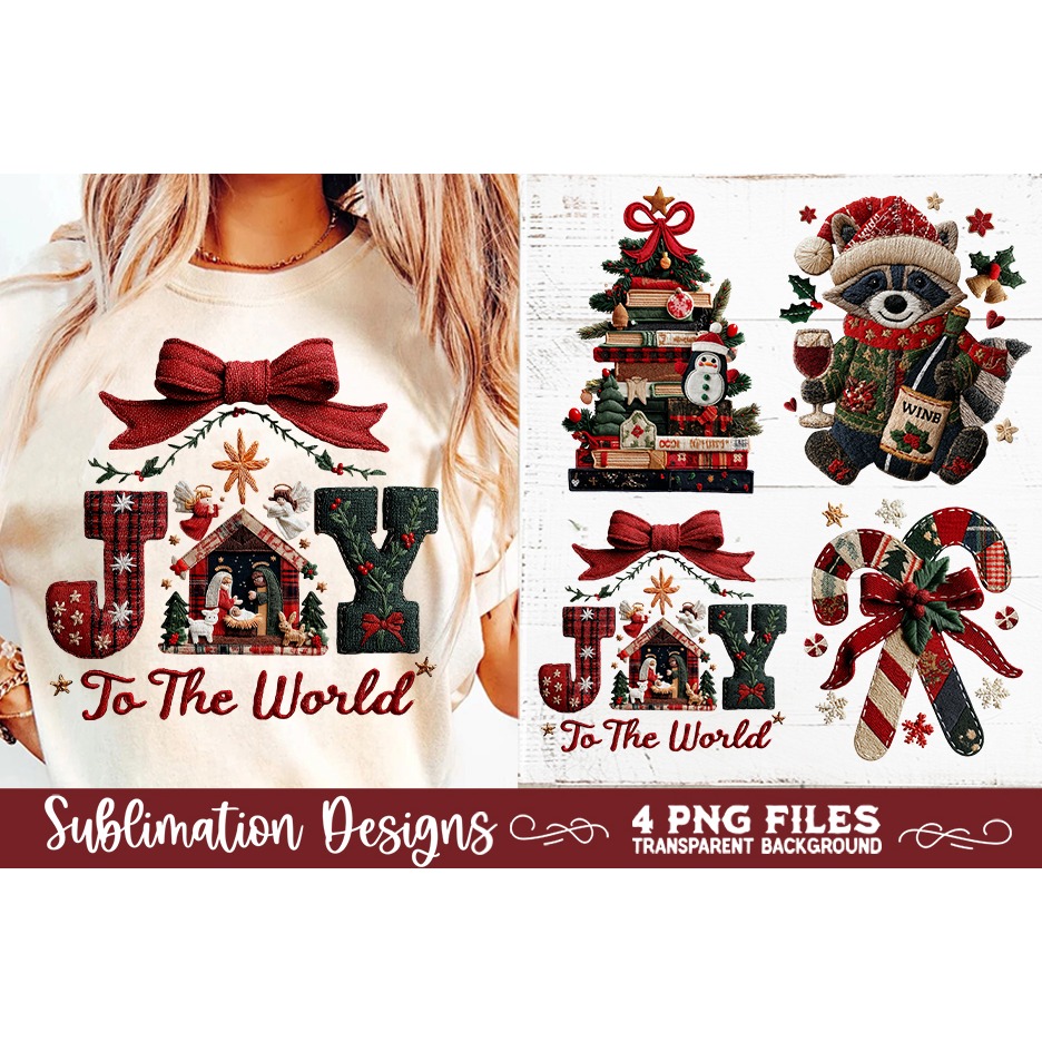 Preppy Rustic Christmas Patchwork Sublimation Designs (18)