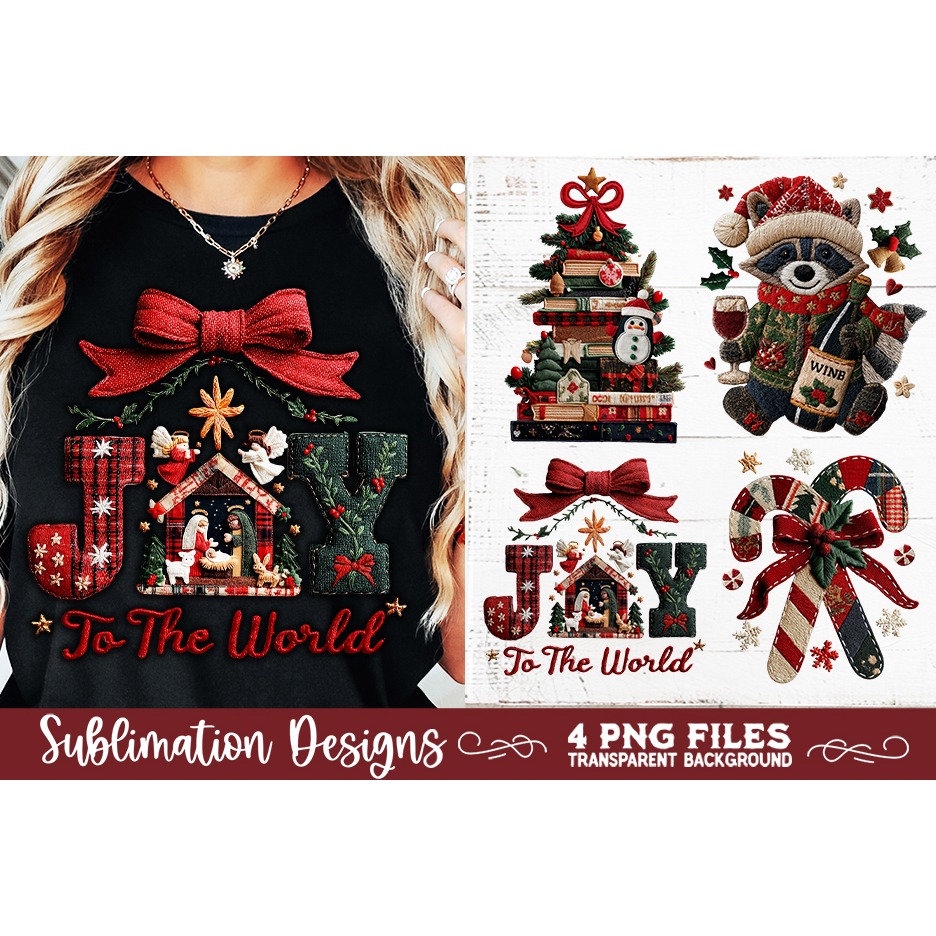 Preppy Rustic Christmas Patchwork Sublimation Designs (18) 2