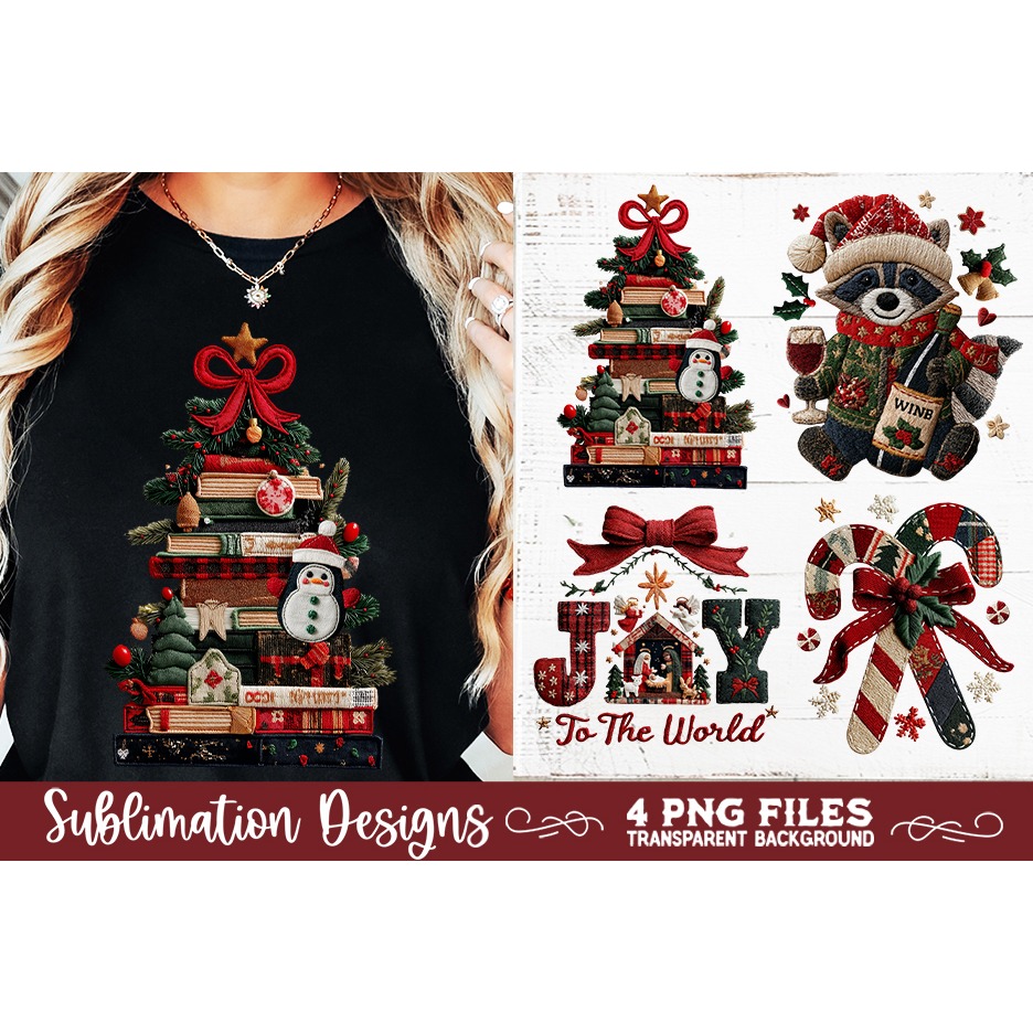 Preppy Rustic Christmas Patchwork Sublimation Designs (18) 3