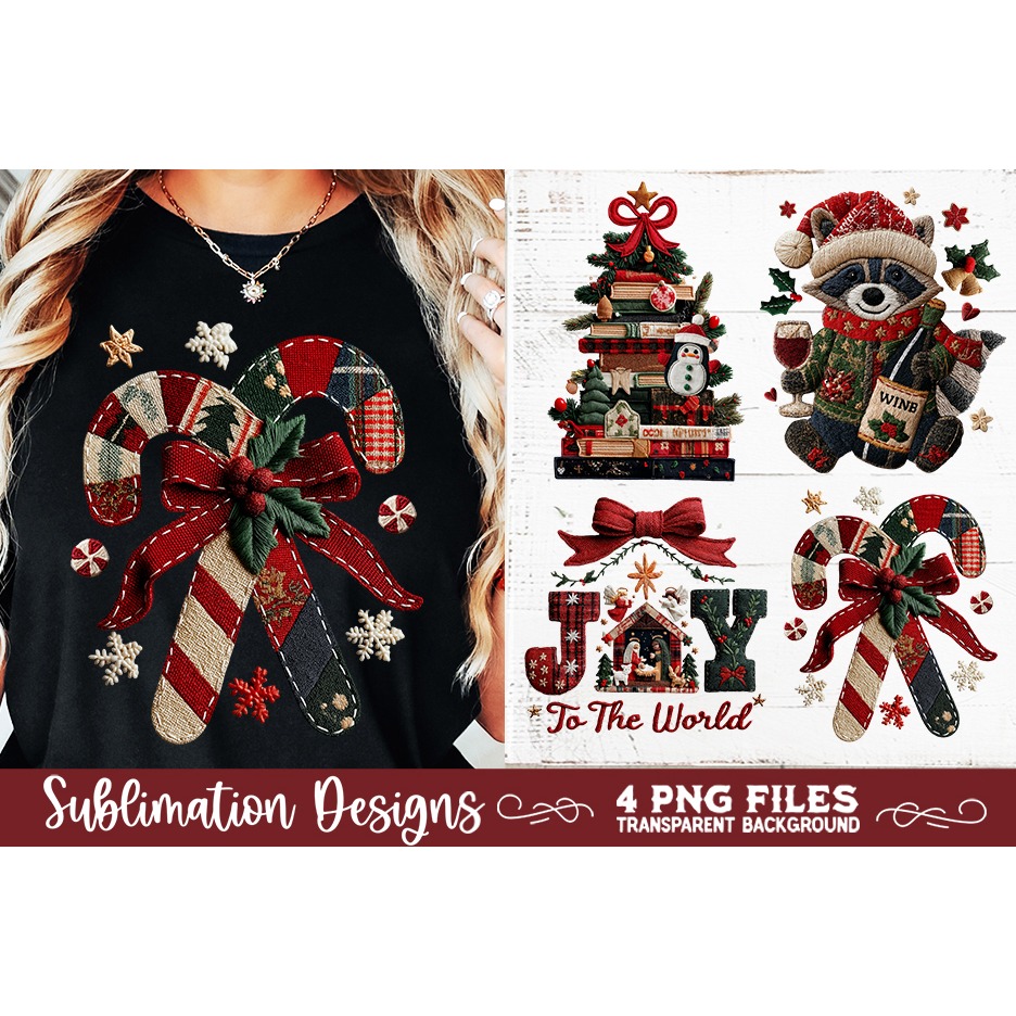 Preppy Rustic Christmas Patchwork Sublimation Designs (18) 4