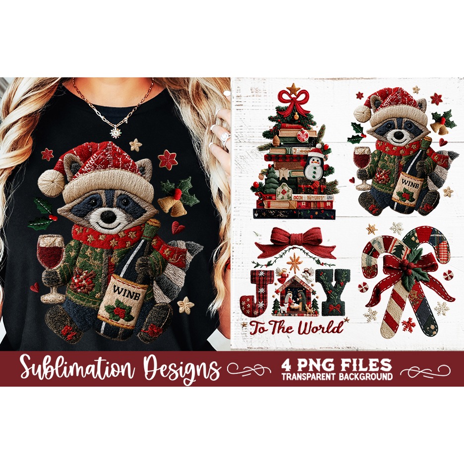 Preppy Rustic Christmas Patchwork Sublimation Designs (18) 5