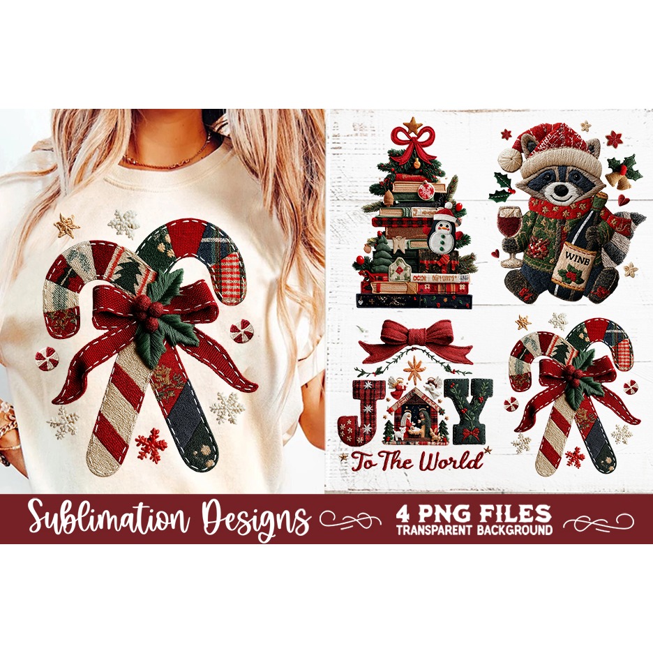 Preppy Rustic Christmas Patchwork Sublimation Designs (18) 6