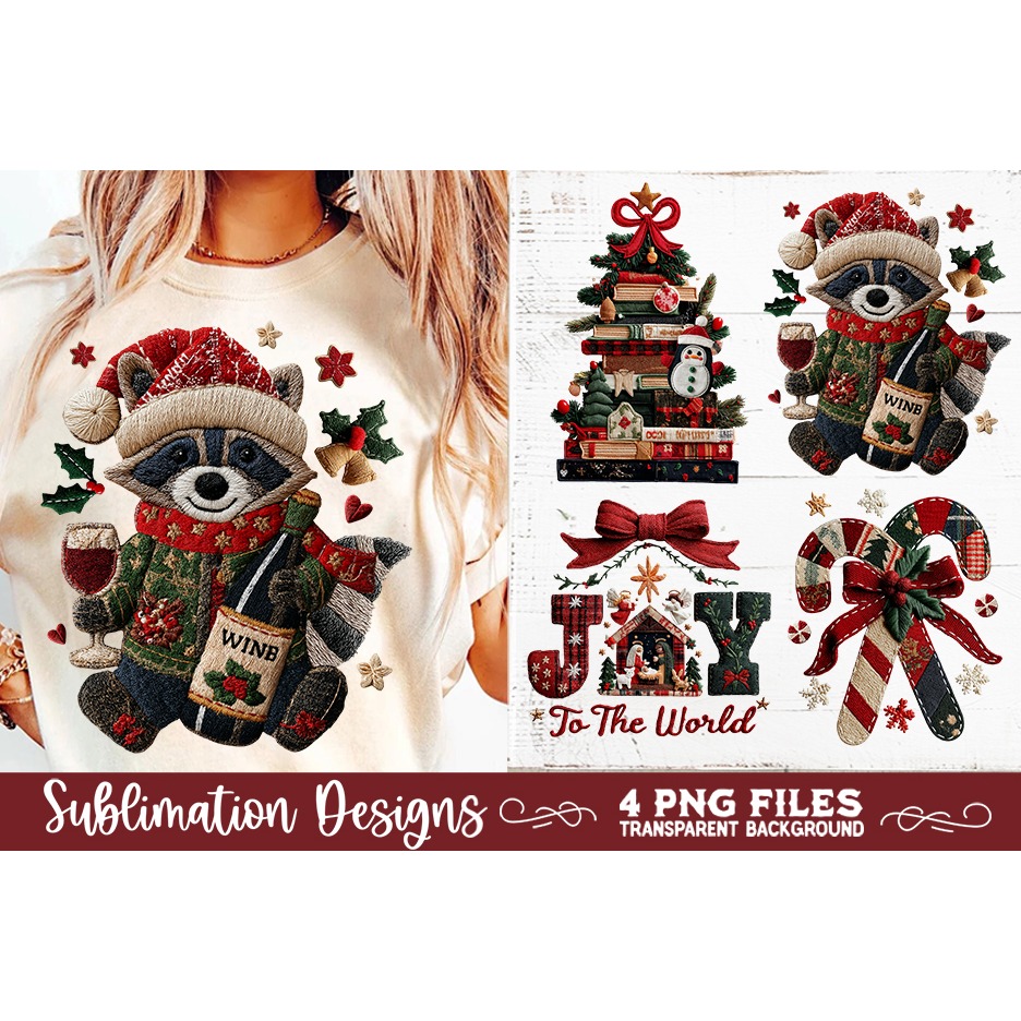 Preppy Rustic Christmas Patchwork Sublimation Designs (18) 7