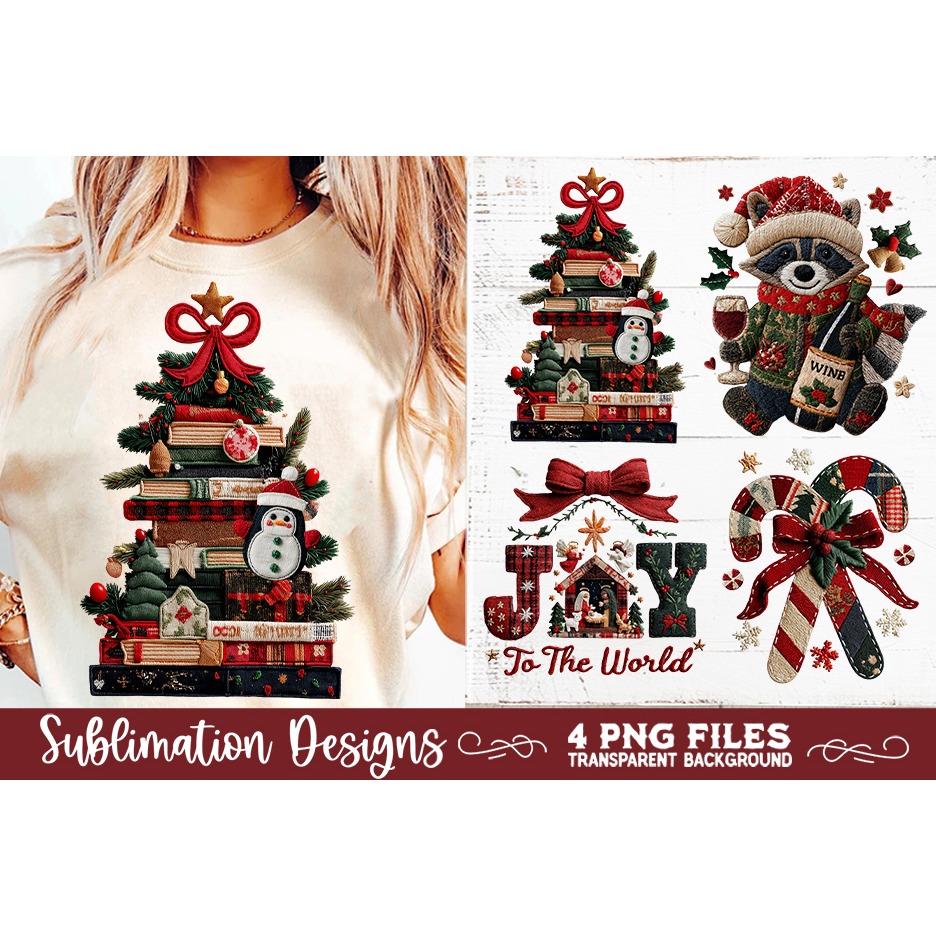 Preppy Rustic Christmas Patchwork Sublimation Designs (18) 8