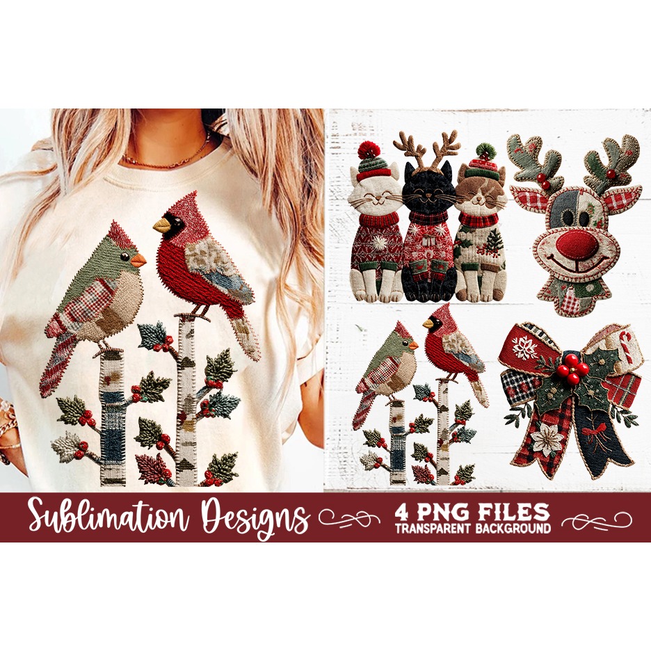 Preppy Rustic Christmas Patchwork Sublimation Designs (19) 6