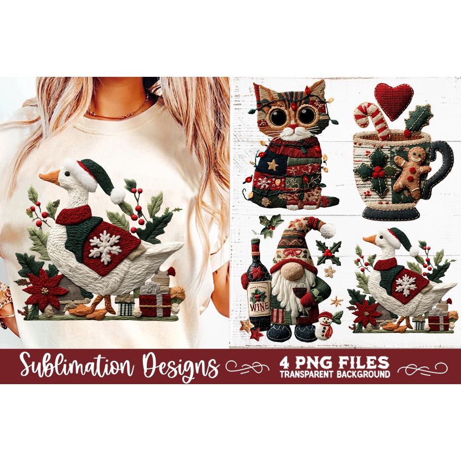 Preppy Rustic Christmas Patchwork Sublimation Designs (20) 3