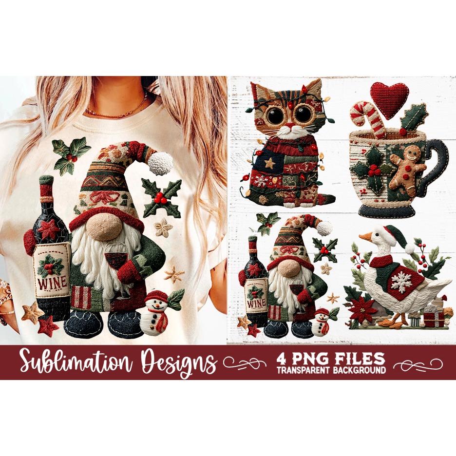 Preppy Rustic Christmas Patchwork Sublimation Designs (20) 6