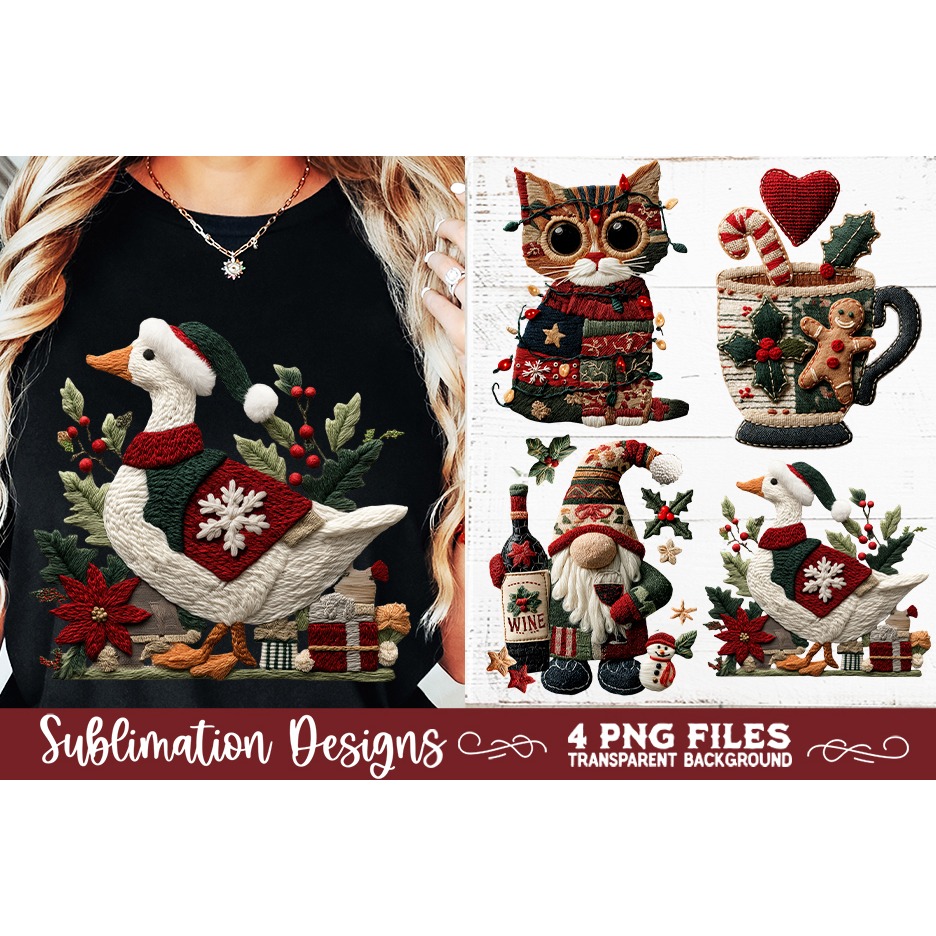 Preppy Rustic Christmas Patchwork Sublimation Designs (20) 7