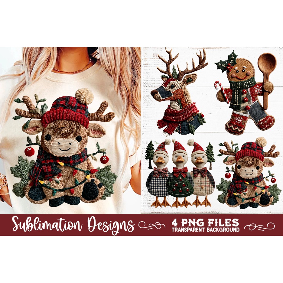 Preppy Rustic Christmas Patchwork Sublimation Designs (21) 5