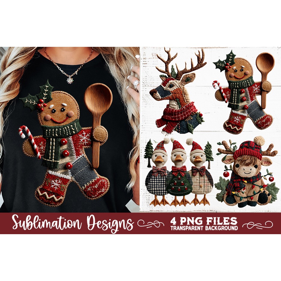 Preppy Rustic Christmas Patchwork Sublimation Designs (21) 6