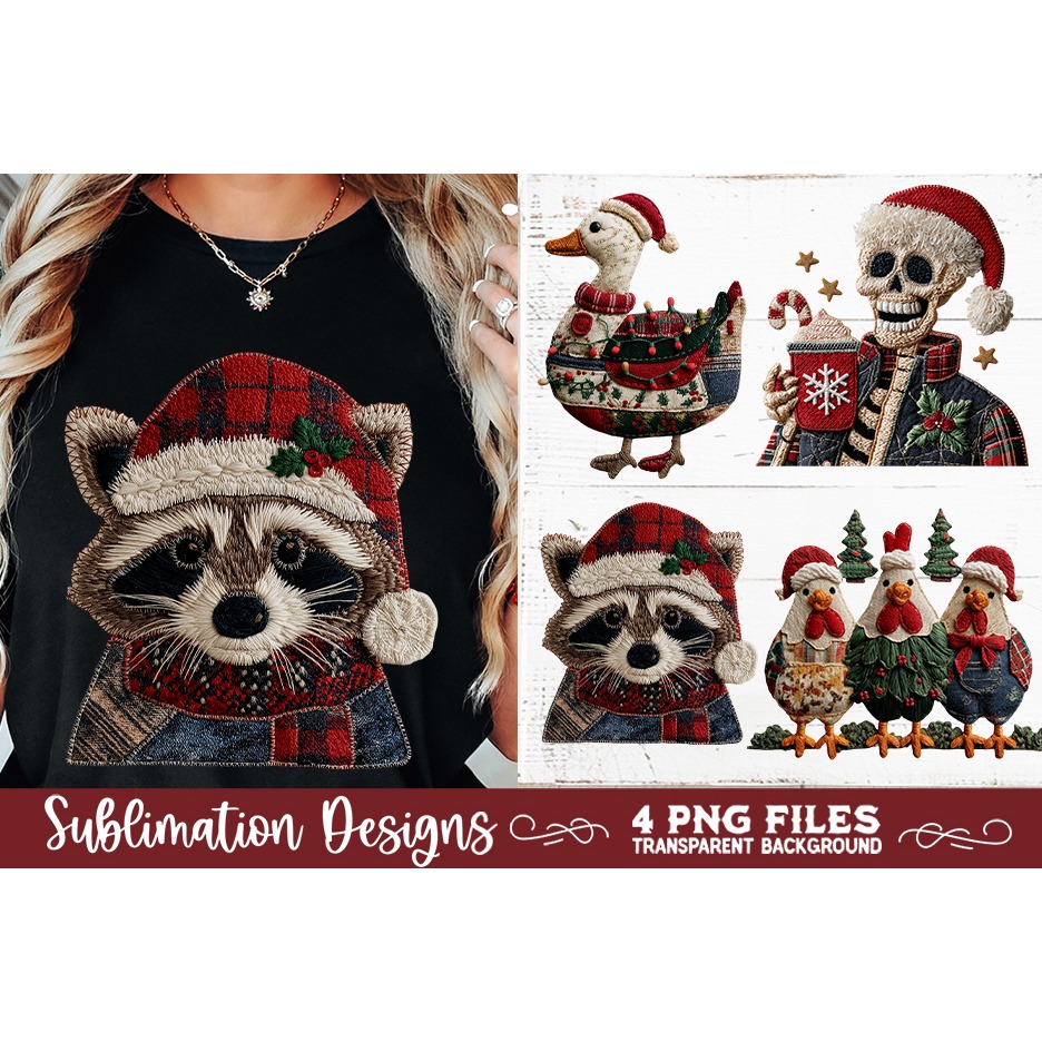 Preppy Rustic Christmas Patchwork Sublimation Designs (22) 3