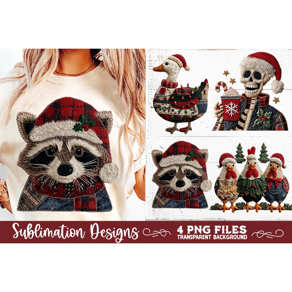 Preppy Rustic Christmas Patchwork Sublimation Designs (22) 6