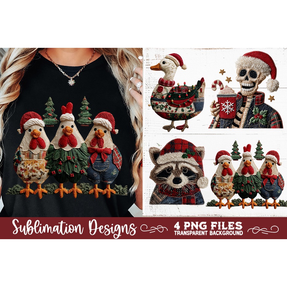Preppy Rustic Christmas Patchwork Sublimation Designs (22) 8