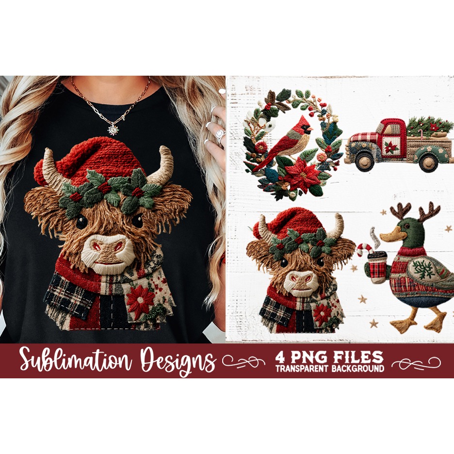 Preppy Rustic Christmas Patchwork Sublimation Designs (23) 13
