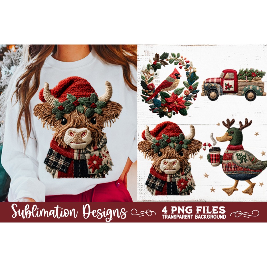 Preppy Rustic Christmas Patchwork Sublimation Designs (23) 14