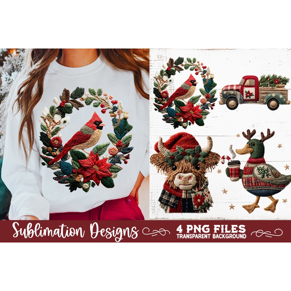 Preppy Rustic Christmas Patchwork Sublimation Designs (23) 6