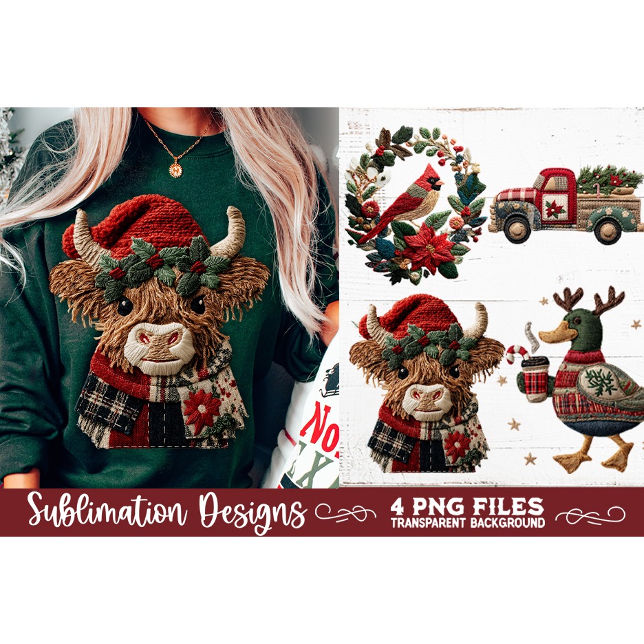 Preppy Rustic Christmas Patchwork Sublimation Designs (23) 9
