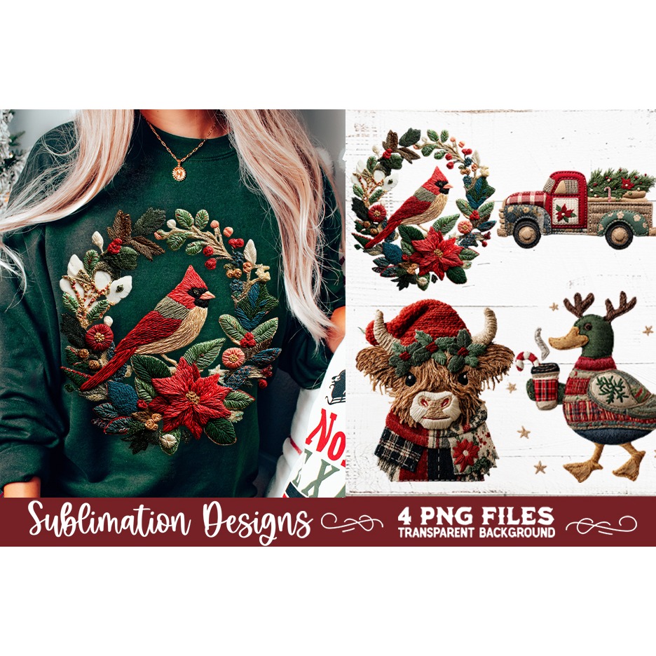 Preppy Rustic Christmas Patchwork Sublimation Designs (23) 10