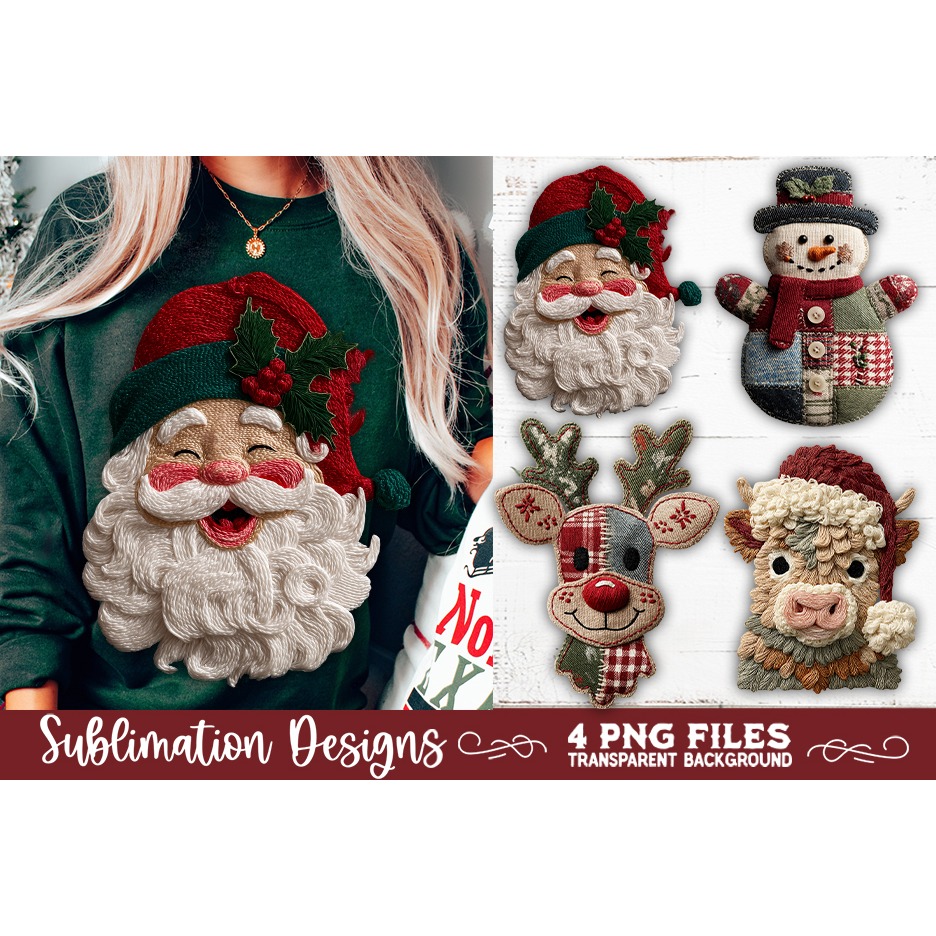 Preppy Rustic Christmas Patchwork Sublimation Designs (24) 12