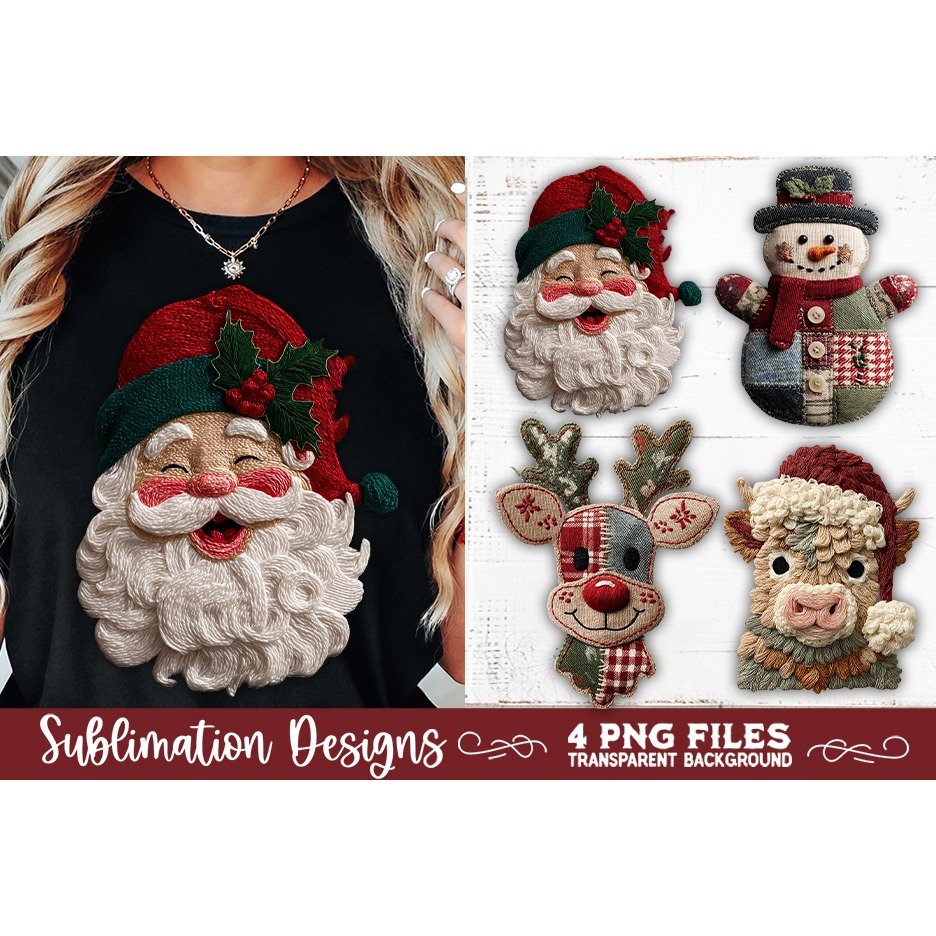 Preppy Rustic Christmas Patchwork Sublimation Designs (24) 9