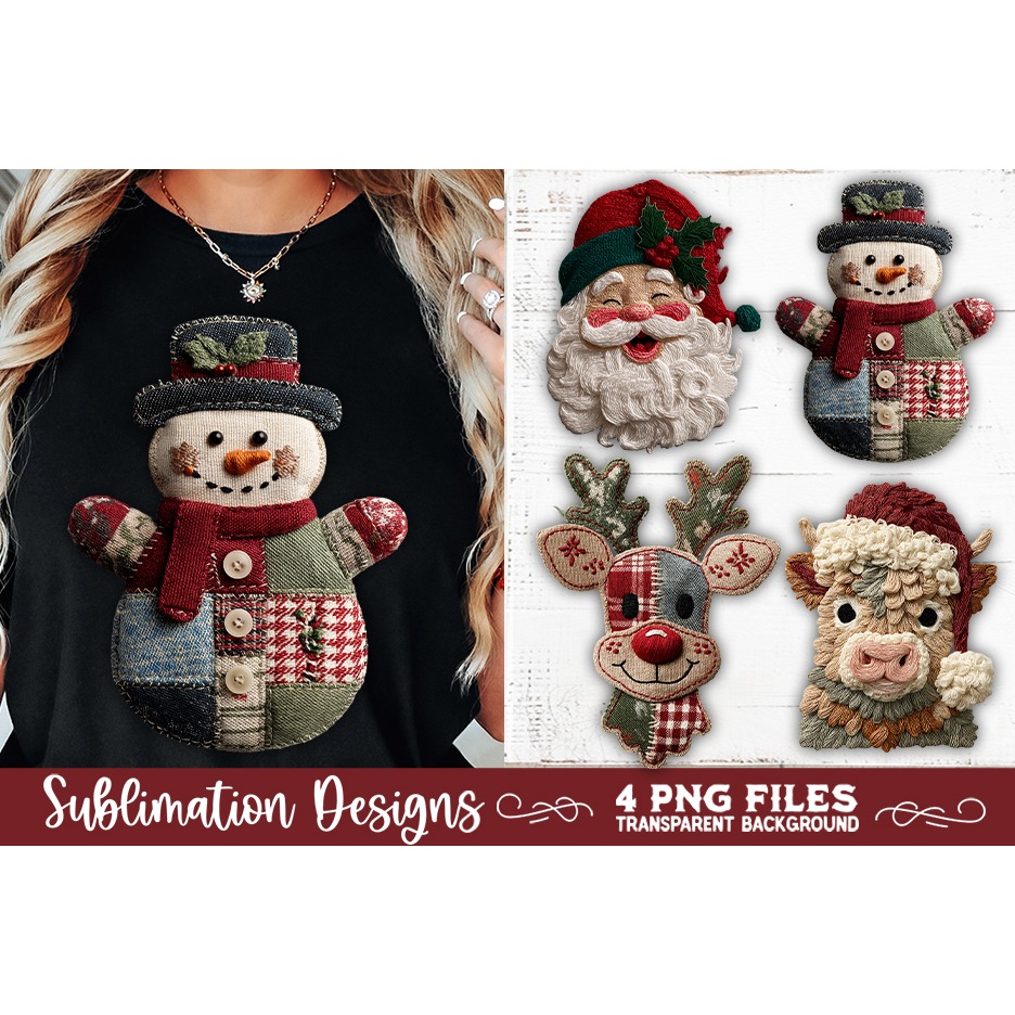 Preppy Rustic Christmas Patchwork Sublimation Designs (24) 10
