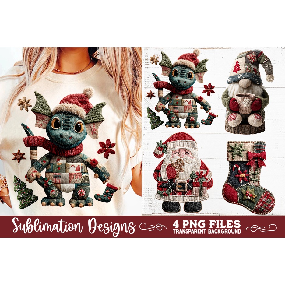 Preppy Rustic Christmas Patchwork Sublimation Designs (3) 3