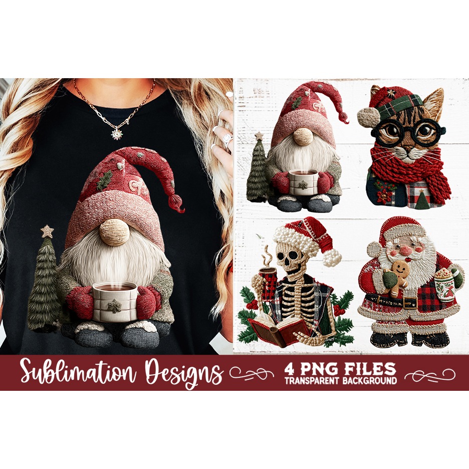 Preppy Rustic Christmas Patchwork Sublimation Designs 5
