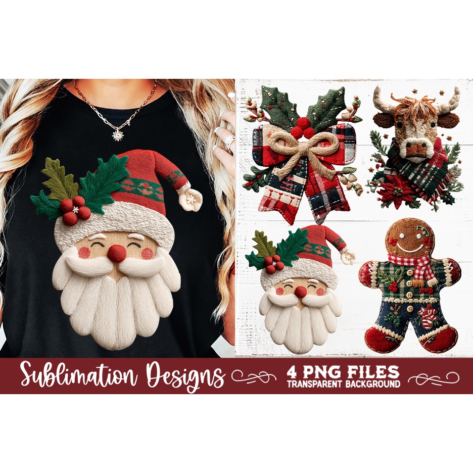 Preppy Rustic Christmas Patchwork Sublimation Designs (5)