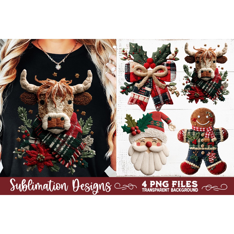 Preppy Rustic Christmas Patchwork Sublimation Designs (5) 4