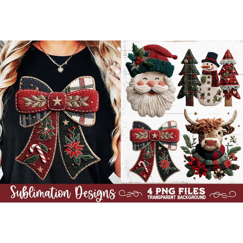 Preppy Rustic Christmas Patchwork Sublimation Designs (6)