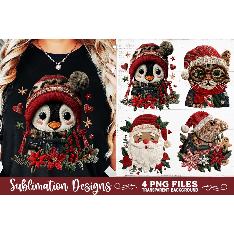 Preppy Rustic Christmas Patchwork Sublimation Designs (7)