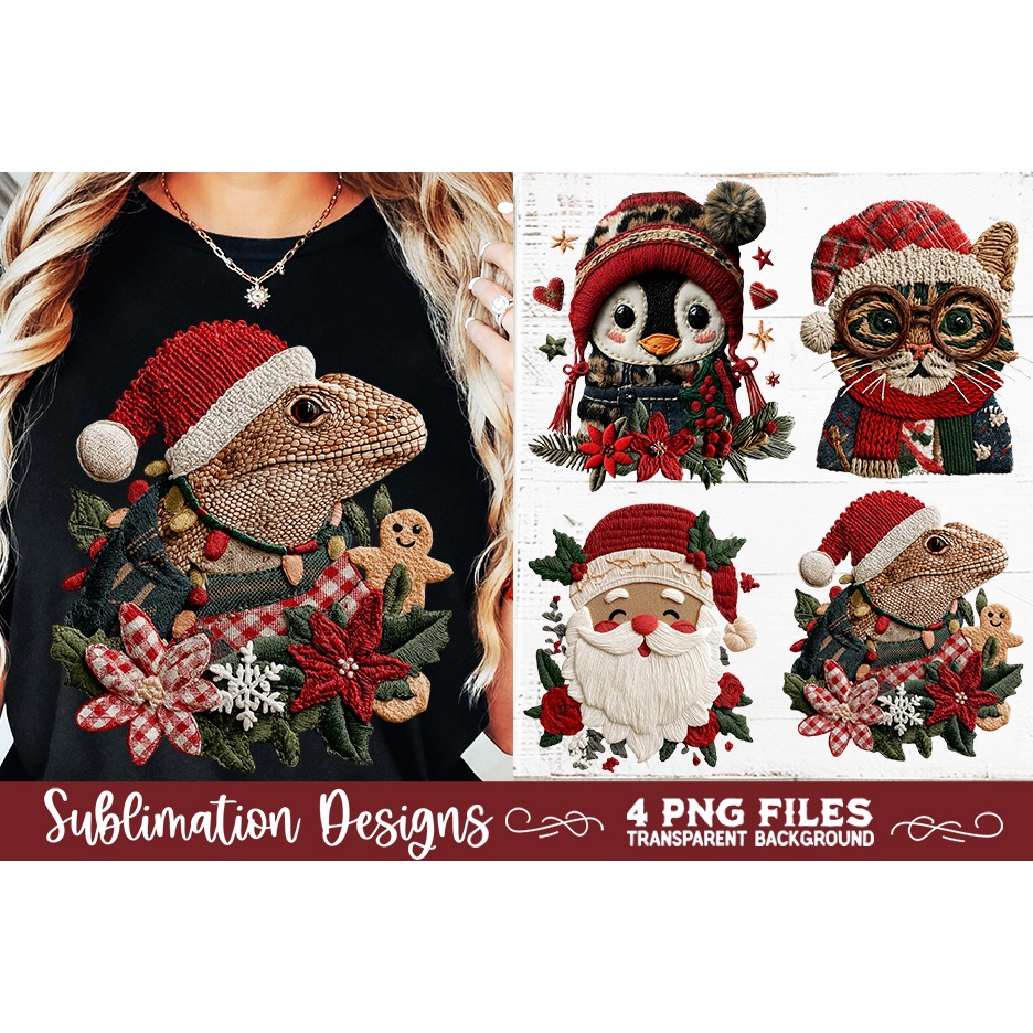 Preppy Rustic Christmas Patchwork Sublimation Designs (7) 3