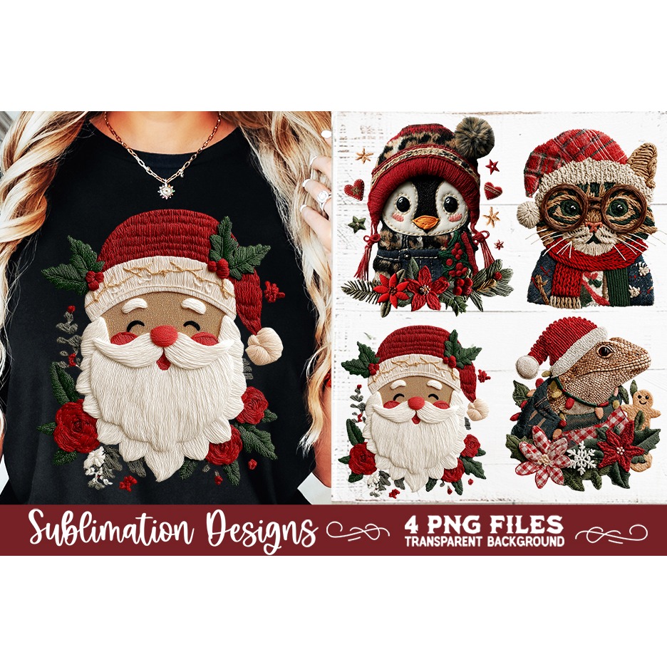 Preppy Rustic Christmas Patchwork Sublimation Designs (7) 4