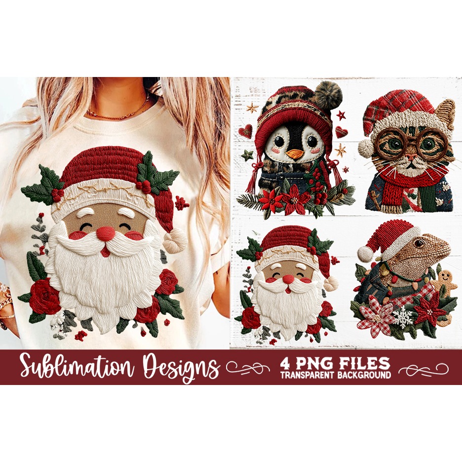 Preppy Rustic Christmas Patchwork Sublimation Designs (7) 5