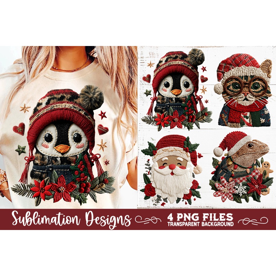 Preppy Rustic Christmas Patchwork Sublimation Designs (7) 6